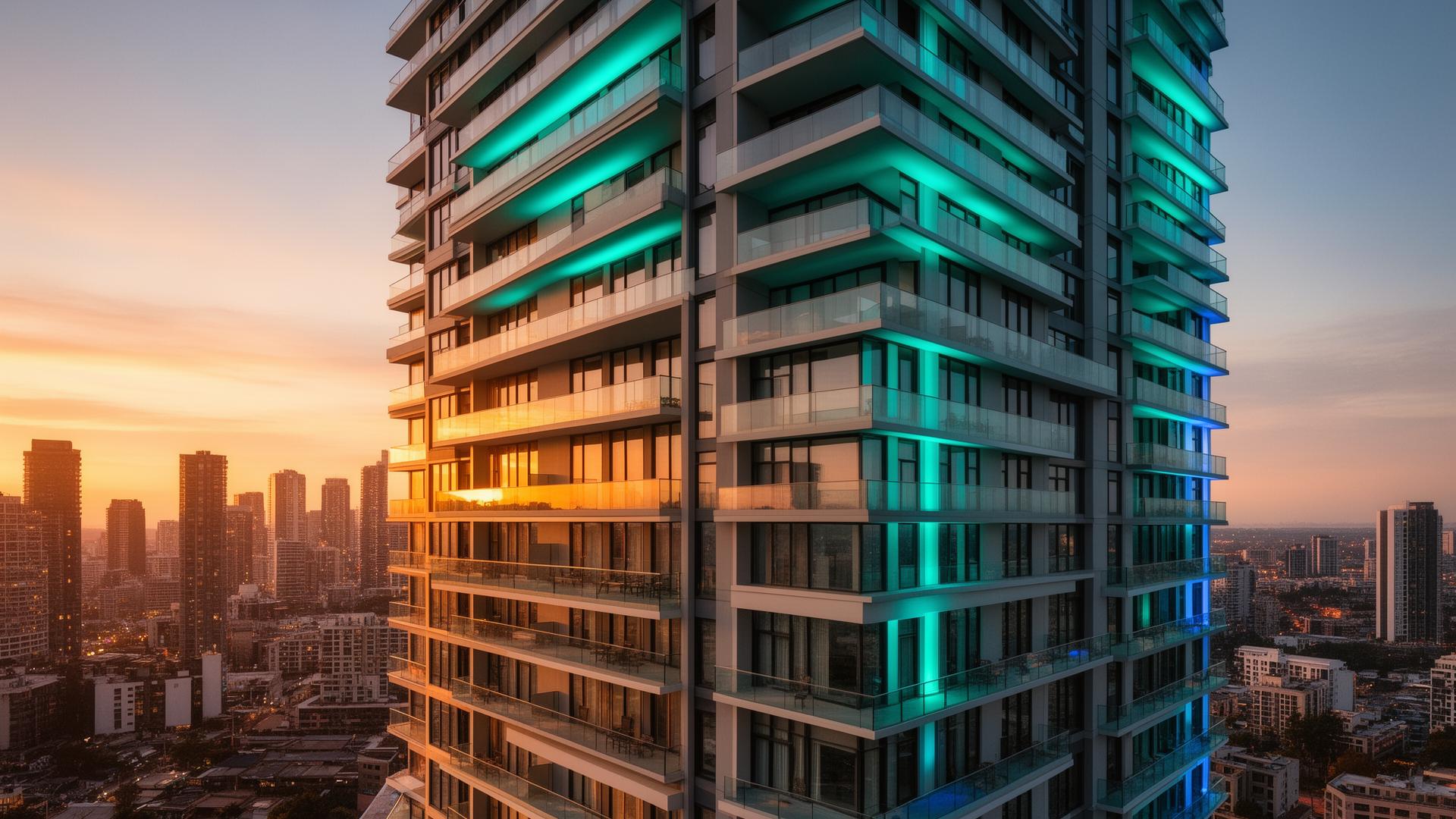 Modern urban apartment building